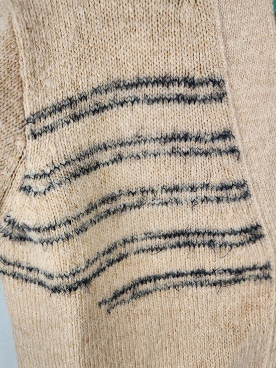 Closed Alpaca Wool Oversized Chunky Knit Striped Cardigan Sweater XS - Picture 6 of 14